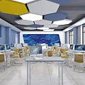 Modern classroom computer room 3d model