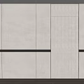 Modern Elegant Bedroom Accent Wall With Gray Geometric Pattern Panel Design 3d model
