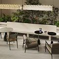 Modern Milk Tea Shop Interior Design With Chandeliers Green Plants And Comfortable Tables Chairs