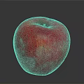 Healthy Fresh Ripe Red Apple With Shiny Juicy Surface On Gray Background