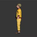 Game Movie Boy Character In Yellow Onesie With Rocket Graphic And Red Cuffs
