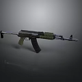 Modern Tactical Rifle Design With Green Handguard Black Stock And Barrel