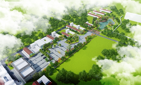 Modern Park Landscape Leisure Park Guangguan 3d model