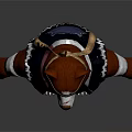Cartoon Brown Bear Wearing Black Vest And Goggles With White Paws Standing On White Background