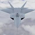 Advanced Fighter Jet Flying Through Clouds With Sleek Design And Cockpit View 3d model