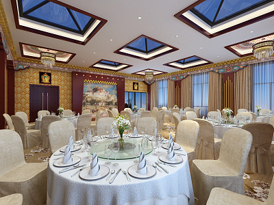 Ethnic Style Banquet Hall Tibetan Service Center Banquet Hall model