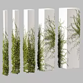 Elegant Living Plant Wall Decoration With Lush Green Vines On White Vertical Surface