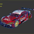 Red And White ZENT Race Car With Aerodynamic Design And Rear Wing