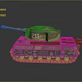 Detailed Military Tank Model With Camouflage Paint Number 211 Cannon And Tracks Design