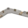 Modern corner sofa multiplayer corner sofa 3d model