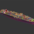 Large Container Ship With Colorful Containers And MOL Logo On Water