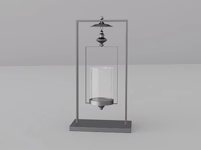 Modern Decorative Ornament Set With Metal Frame Glass Container And Ornamental Top 3d model