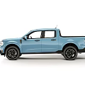 Blue Ford Maverick Pickup Truck Front And Rear View Design