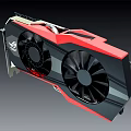 High Performance ASUS ROG Gaming Graphics Card With Dual Fans Red Black Design
