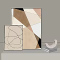 Modern Abstract Paintings With Curved Lines Geometric Shapes And Neutral Tones