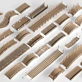 Various Landscape Bridge Model Structures With Curved And Straight Design Shapes