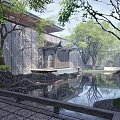 Landscape Construction and Development of Chinese Courtyard Landscape Demonstration Area 3d model