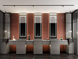 New Chinese Toilet Public Toilet 3d model