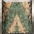 Patterned Living Plant Wall With Green And Gold Plants For Modern Interior Decor