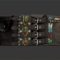 Handcrafted Genuine Leather Belt Featuring Colorful Embroidery Geometric Patterns And Metal Buckles
