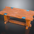 Simple Rustic Wooden Bench With Planks And Metal Connectors Design Structure