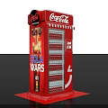 Red Coca-Cola Beverage Cooler With Multiple Shelves Displaying Bottled Drinks 3d model