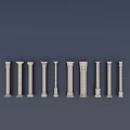 Various Architectural Columns With Different Classical Styles And Decorative Patterns