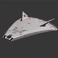 Futuristic White Spacecraft With Triangular Wings And Aerodynamic Design For Space Exploration 3d model