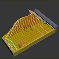 Circuit Board Equipment With Grid Structure Metallic Cover And Multilayer Yellow Red Layers