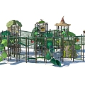 Customized paradise development paradise amusement park children's paradise playground combination function slide amusement sketch 3d model