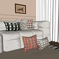 Stylish Decorative Pillows on Light Sofa with Geometric Floral and Checkered Patterns for Modern Living Room