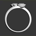 Elegant Silver Ring With Crystal Floral Design And Shiny Band