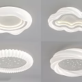 Modern Ceiling Lights With Cloud Shaped Wavy And Starry Pattern Designs 3d model