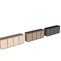 Contemporary Entryway Cabinet And Side Cabinet With Textured Doors Metal Handles