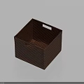 Brown Woven Square Storage Basket With Handle For Home Organizing
