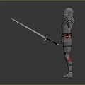 Silver Medieval Armor With Red Accents As Decorative Living Accessory
