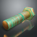 Durable Shiny Metallic Hardware Tool Bolt With Hexagonal Head And Threaded Shaft