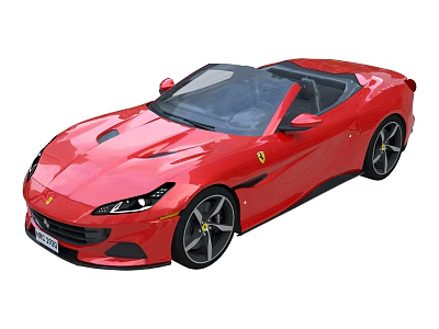 Red Convertible Sports Car With Open Top Sleek Exterior Design And Black Wheels 3d model