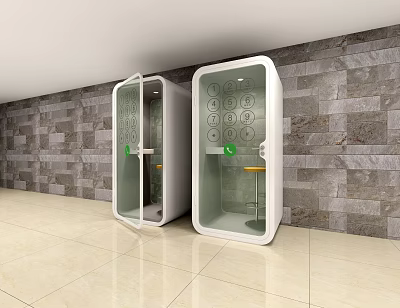 Modern Telephone Booth 3d model Modern Telephone Booth 3d model