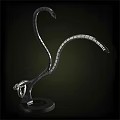 Modern Table Lamp With Flexible Curved Arm And Metallic Base Design