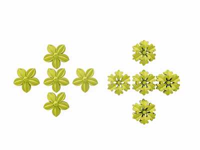 Green Flower Shaped Decorative Hardware Tools Small Components Set Collection 3d model