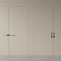 Minimalist Light Beige Swing Doors With Modern Design And Sleek Metal Handles For Interior
