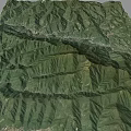 3D Terrain Model Displaying Mountainous Landscape With Green Vegetation And Elevation Details 3d model