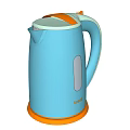 Blue And Orange Electric Kettle With Water Level Indicator Modern Design For Daily Use