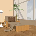 modern recliner sofa recliner 3d model