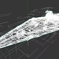 Futuristic Warship 3D Rendering With Sleek Metallic Surface And Blue Accent Lines