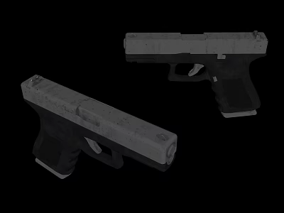 Two Modern Tactical Pistols With Sleek Metal Design And Black Grip Details 3d model