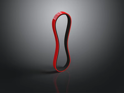 Red And Black Elastic Resistance Band For Fitness Exercise Equipment 3d model