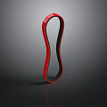 Red And Black Elastic Resistance Band For Fitness Exercise Equipment
