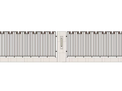 Modern Feature Wall Design With Metal Grille Panels And Stone Base Foundation 3d model